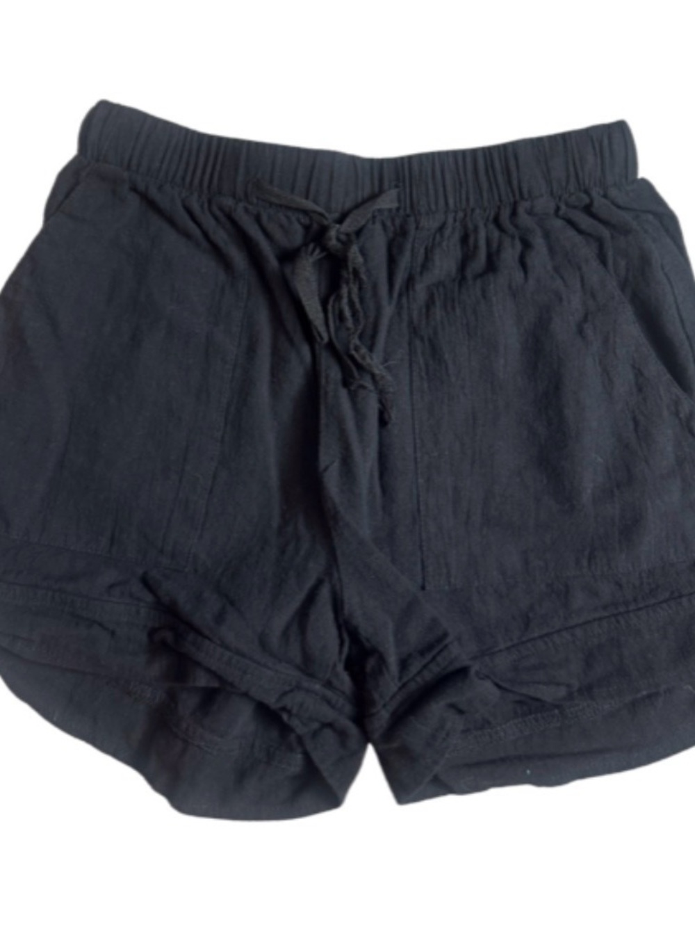 Women’s Black Elastic Waist Drawstring Shorts
